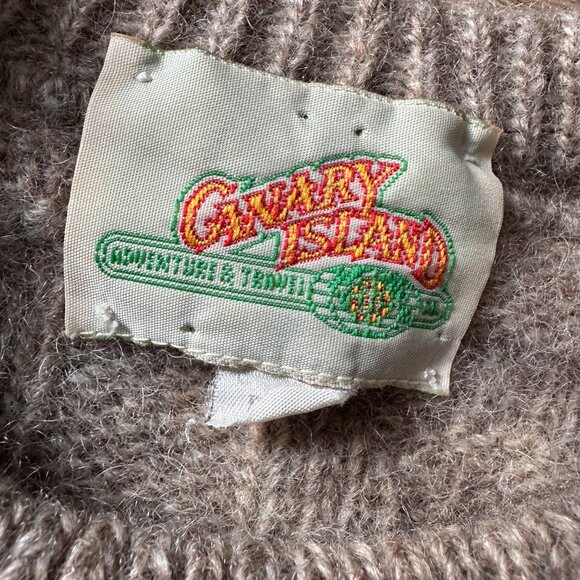 Men's Aran Fisherman's Cable Knit Crew Neck Sweater sz S - Mocha - Picture 11 of 12